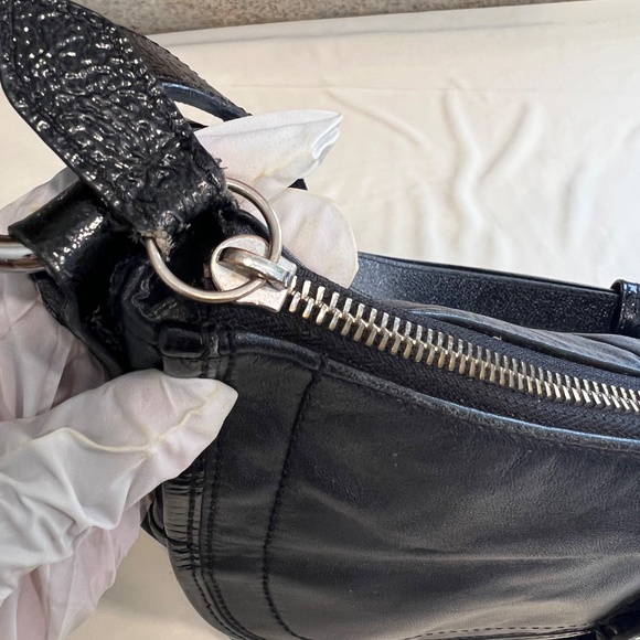 Coach Soho F19580 Medium Black Leather Flap Duffle Shoulder Bag - Picture 7 of 10